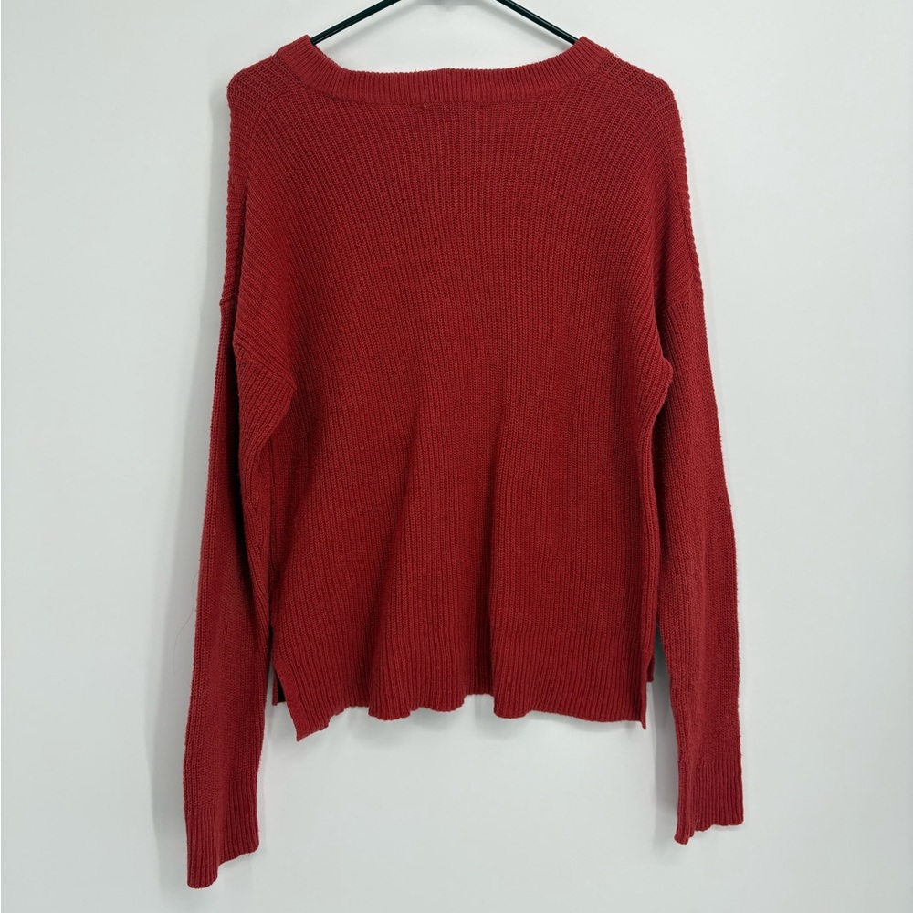Madewell Patch Pocket Pullover Sweater Rust Red - image 7